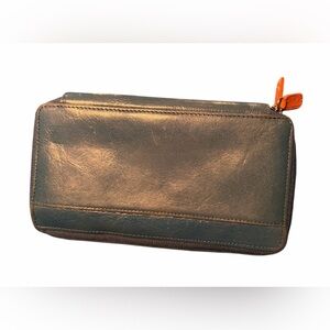 DANIER Blue Leather Wallet teal blue